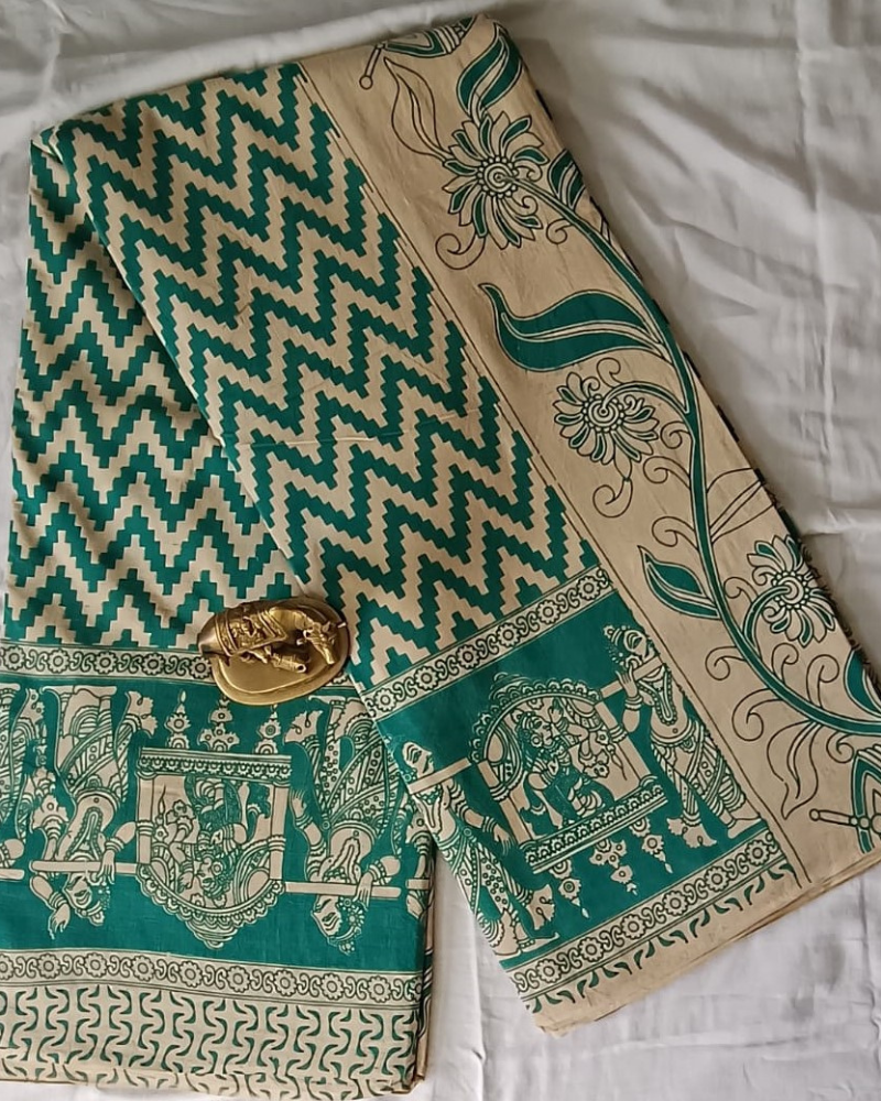 Blue Mangalgiri Cotton Saree