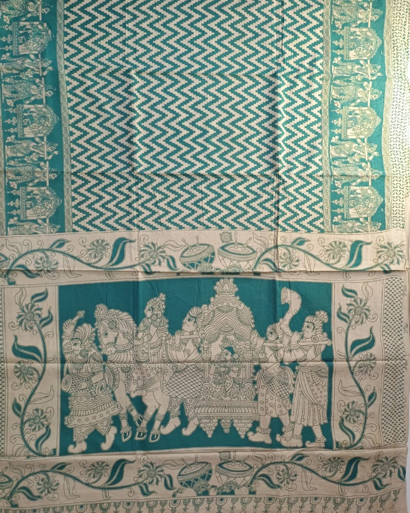 Blue Mangalgiri Cotton Saree