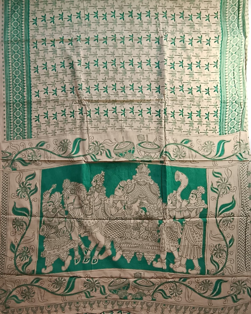 Green Mangalgiri Cotton Saree