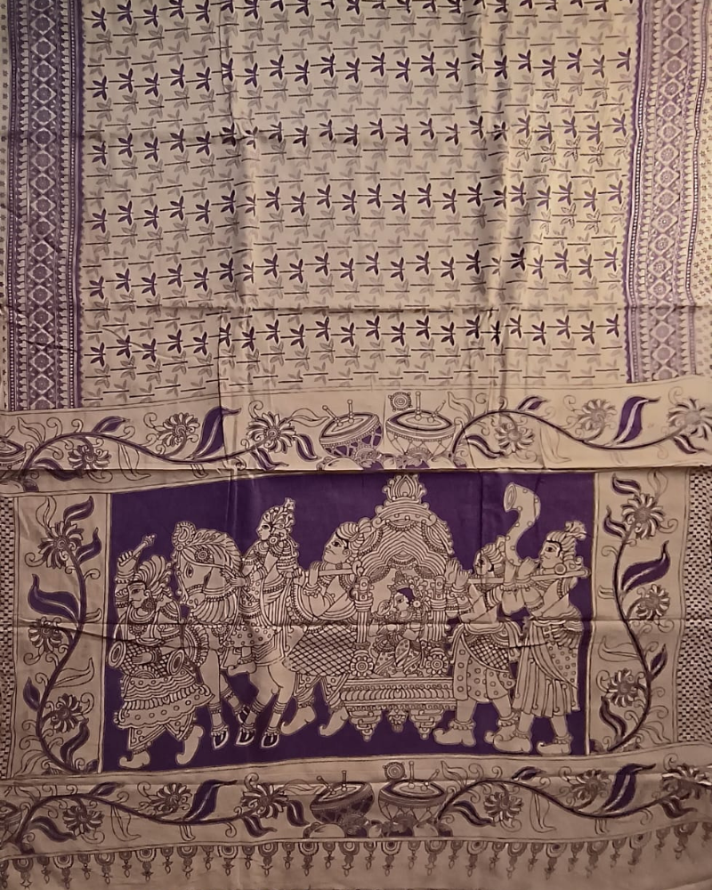 Violet Mangalgiri Cotton Saree