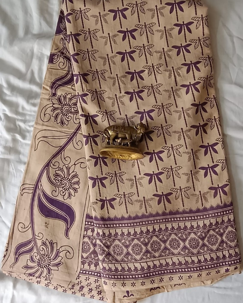 Violet Mangalgiri Cotton Saree