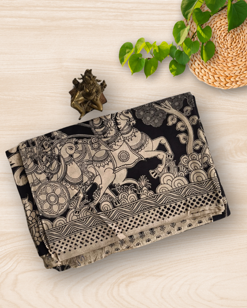 Black Kalamkari Chennur silk