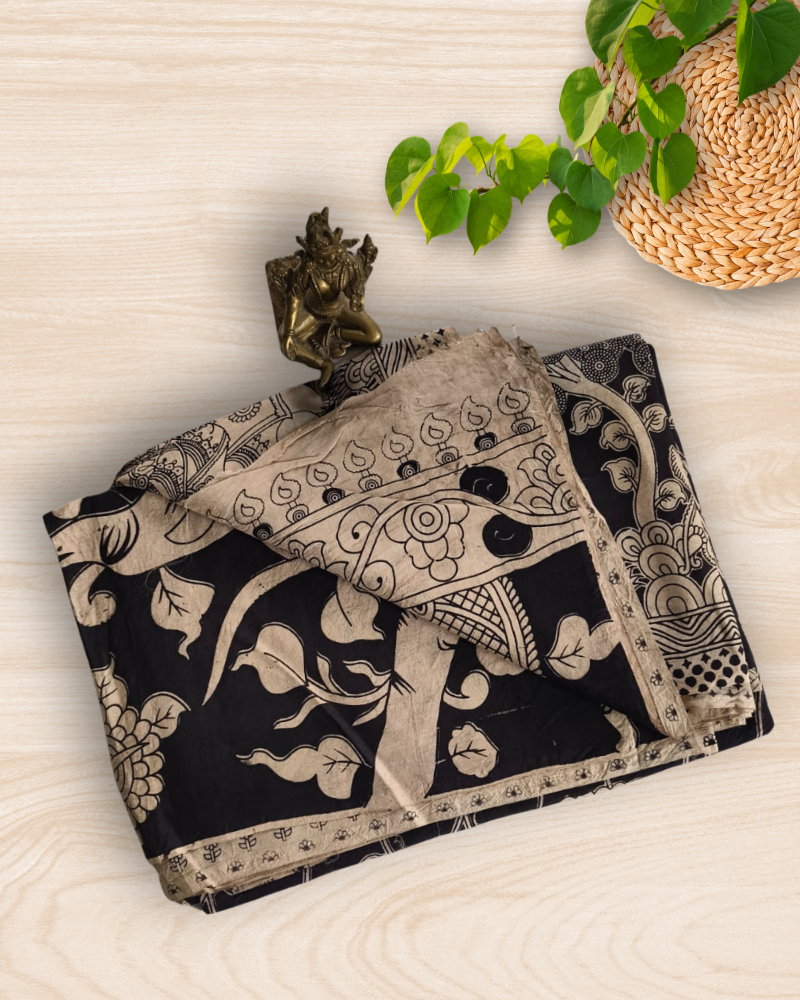 Black Kalamkari Chennur silk