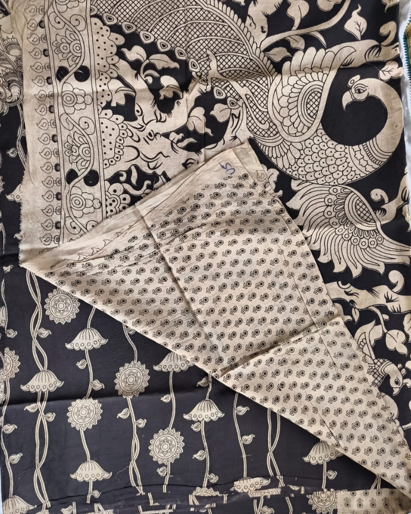 Black Kalamkari Chennur silk