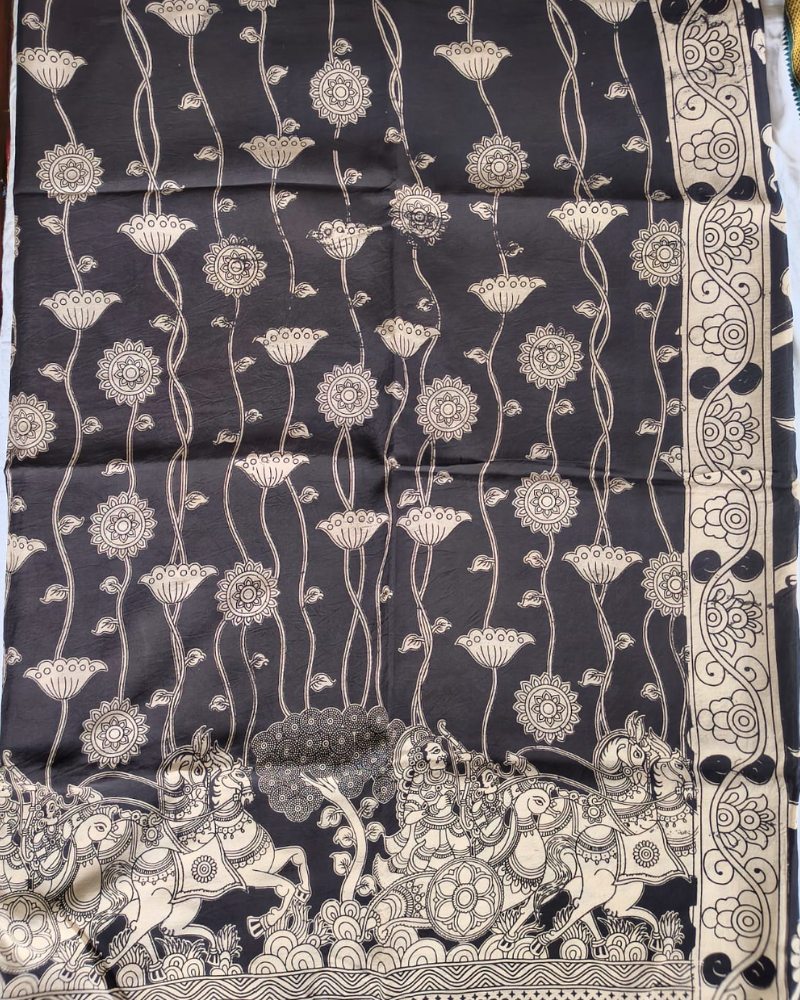 Black Kalamkari Chennur silk