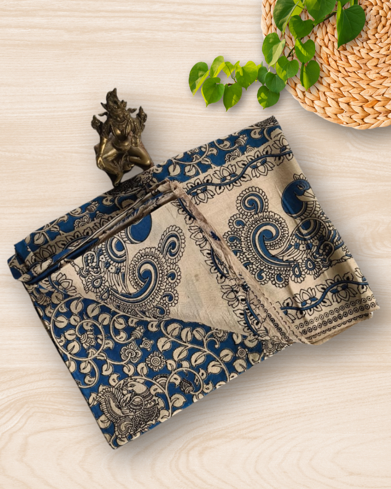 Blue Kalamkari Chennur silk