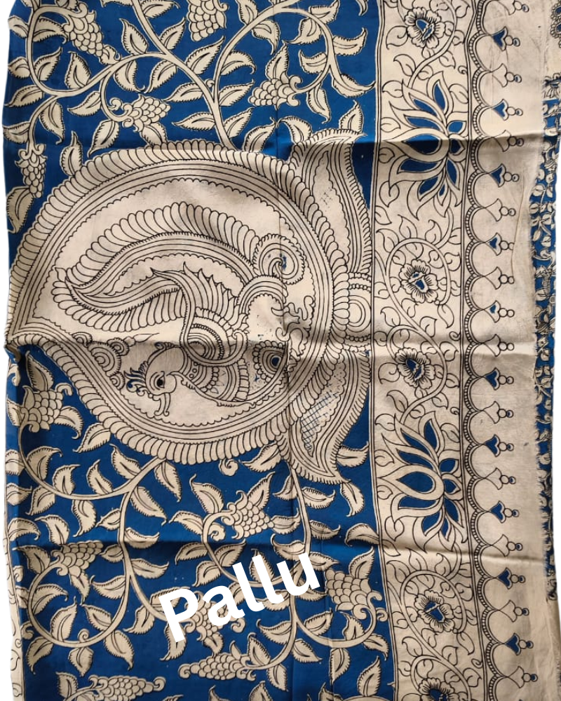Blue Kalamkari Chennur silk