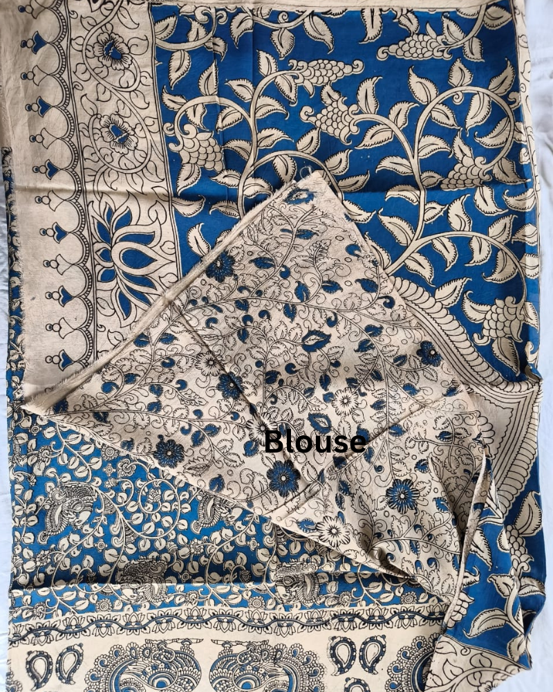 Blue Kalamkari Chennur silk