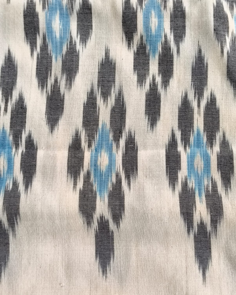 White Ikkat Handloom Cotton