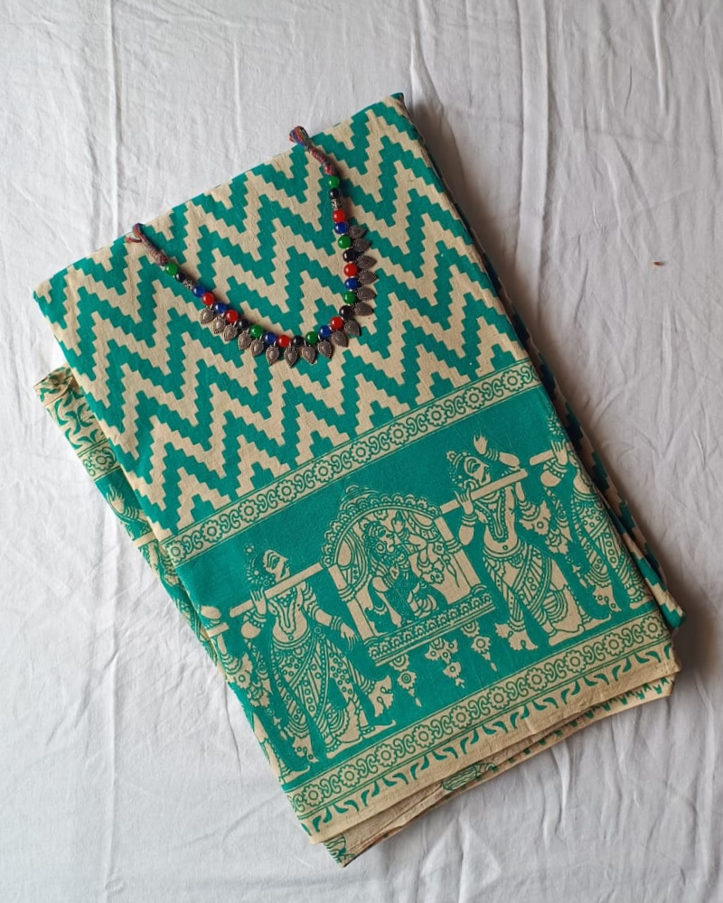 Blue Mangalgiri Cotton Saree