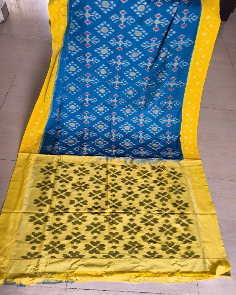 Blue Ikkat Handloom Cotton