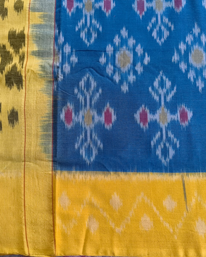 Blue Ikkat Handloom Cotton
