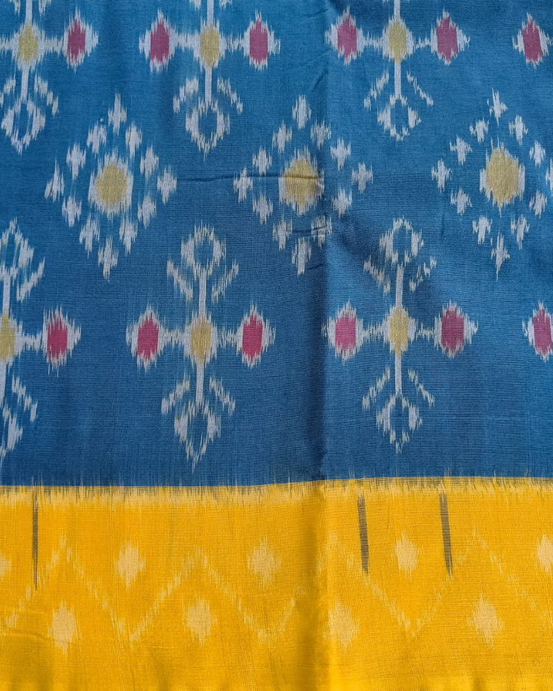 Blue Ikkat Handloom Cotton