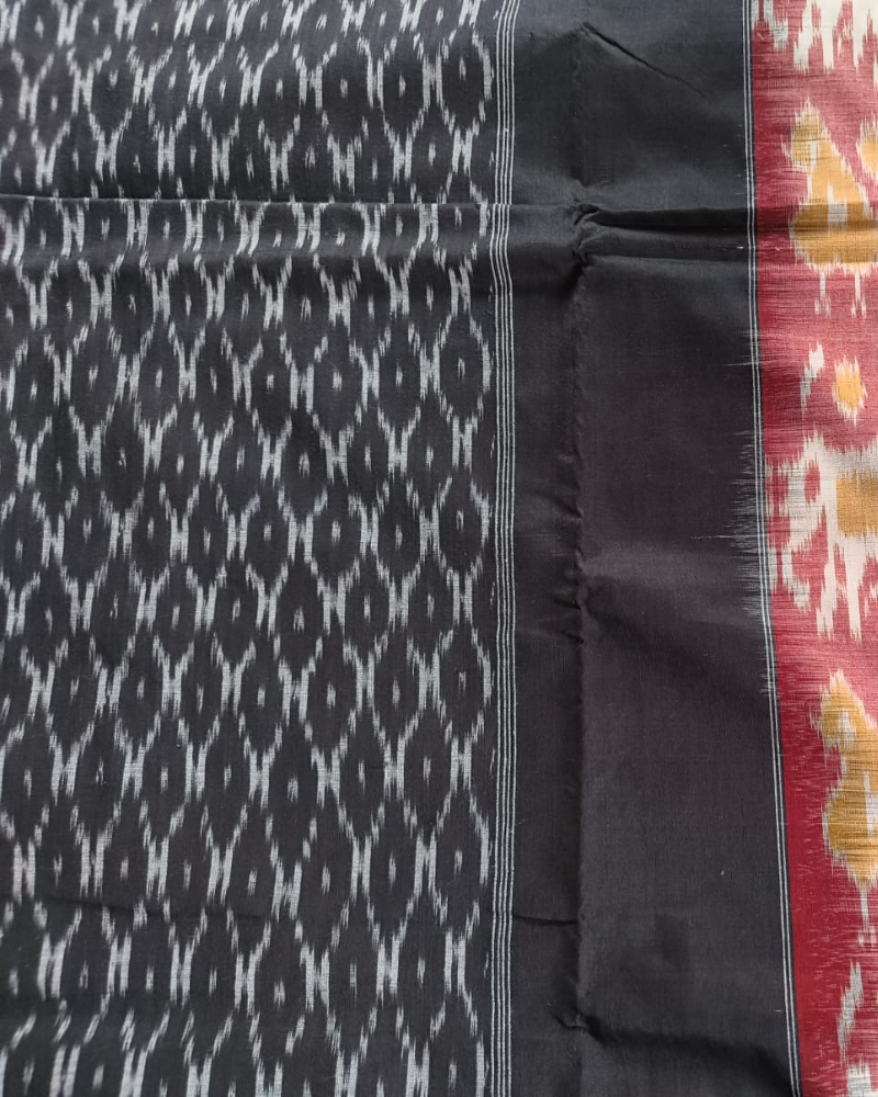 Brick Red Ikkat Handloom Cotton