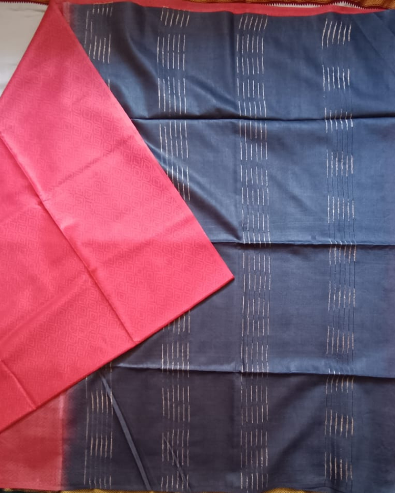 Brick Red Bhagalpur Blended Linen
