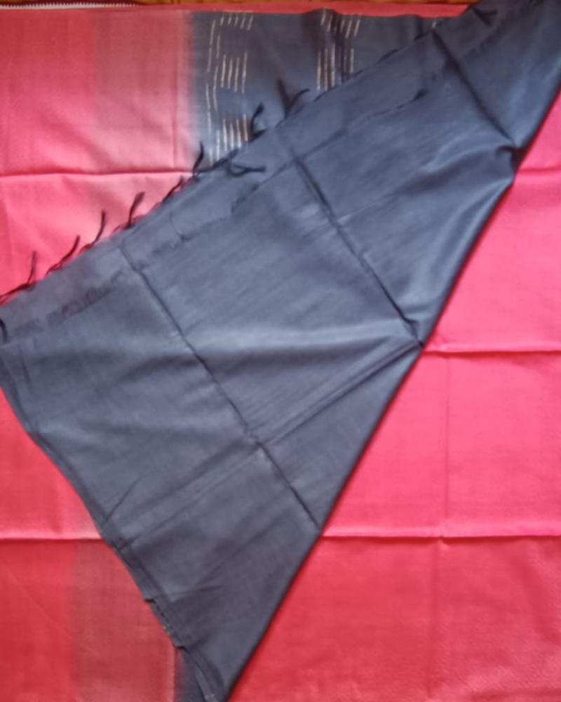 Brick Red Bhagalpur Blended Silk with Cotton