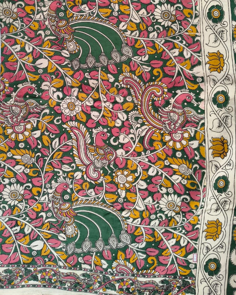 Green Kalamkari Chennur silk