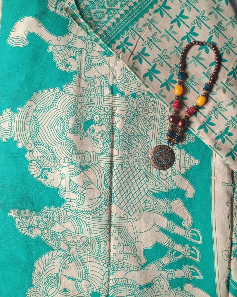 Green Mangalgiri Cotton Saree
