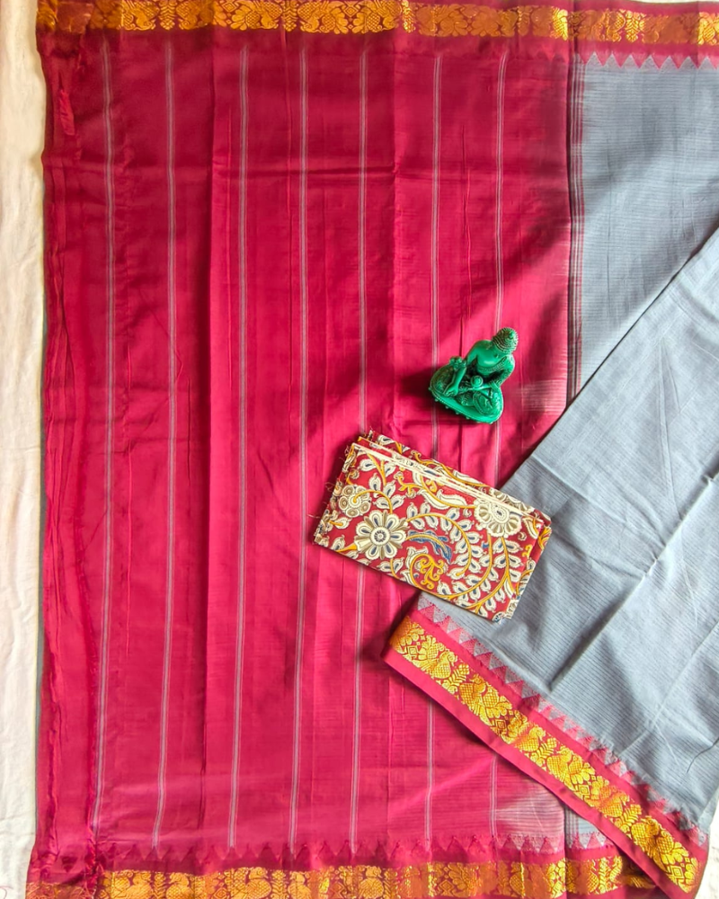 Grey Gadwal Handloom Cotton