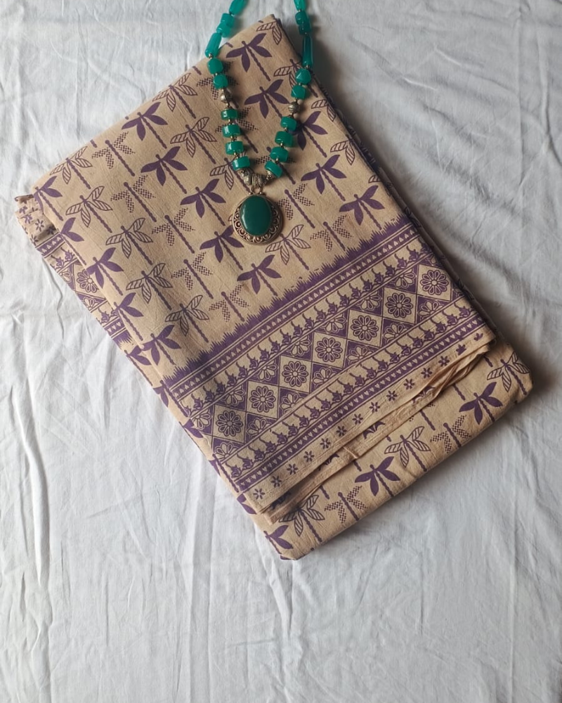 Violet Mangalgiri Cotton Saree