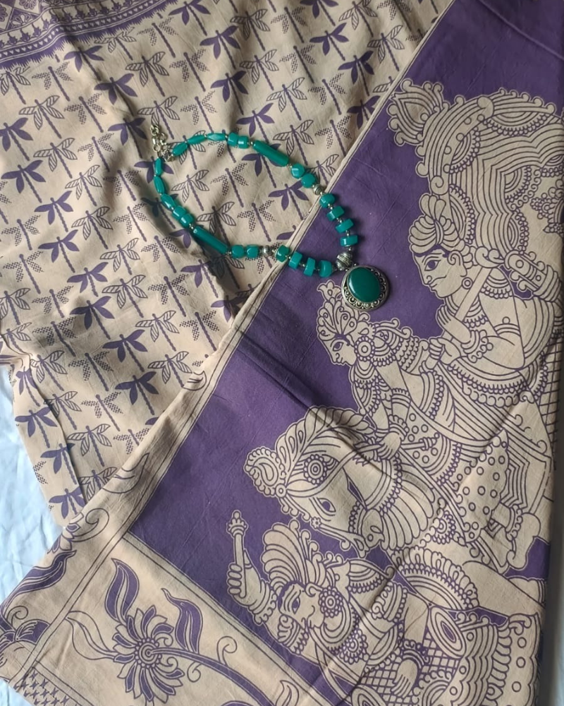 Violet Mangalgiri Cotton Saree
