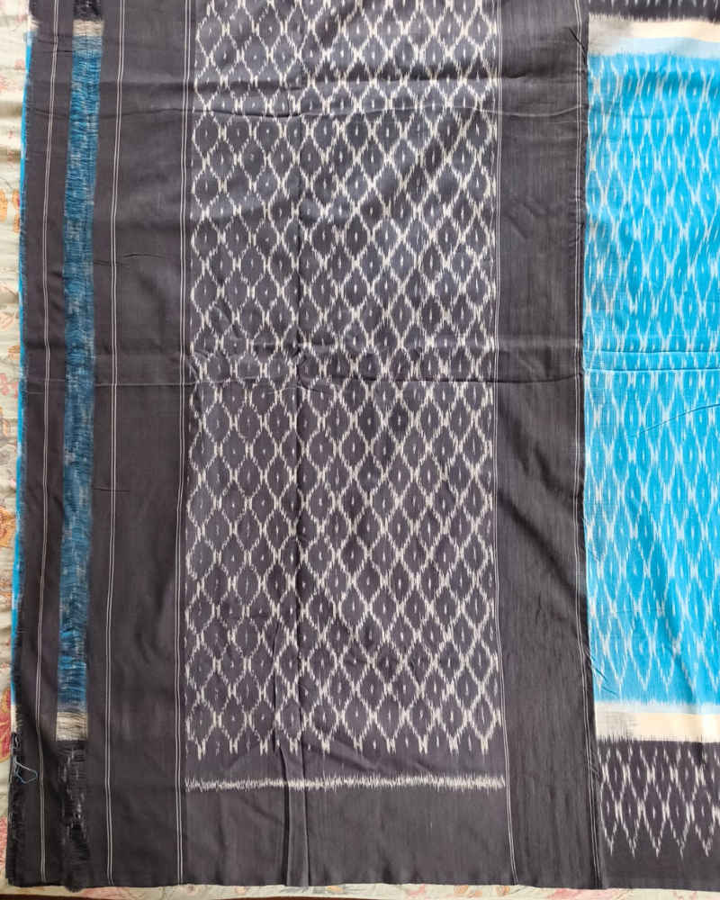 Light Blue Ikkat Handloom Cotton