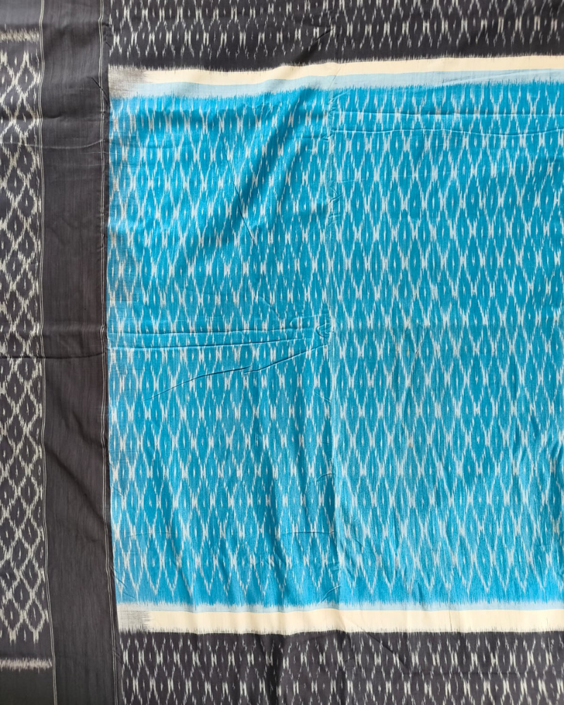 Light Blue Ikkat Handloom Cotton