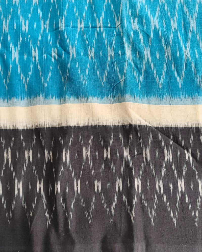 Light Blue Ikkat Handloom Cotton