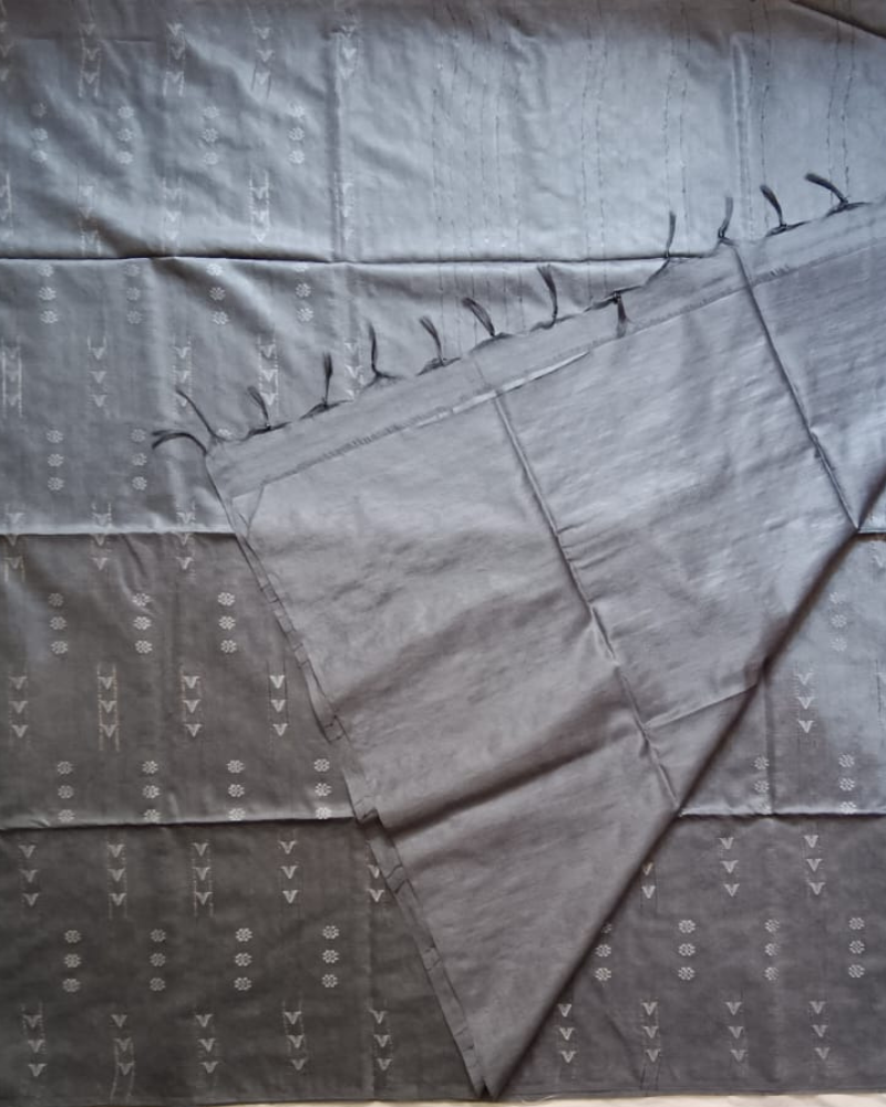 Grey Bhagalpur Blended Silk with Cotton
