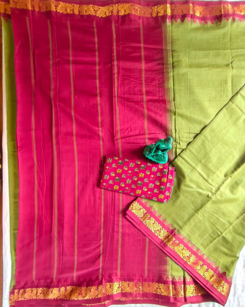 Mehandi Green Gadwal Handloom Cotton
