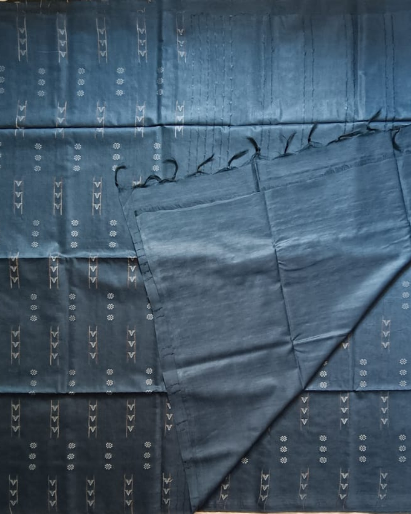 Rama Blue Bhagalpur Blended Silk with Cotton