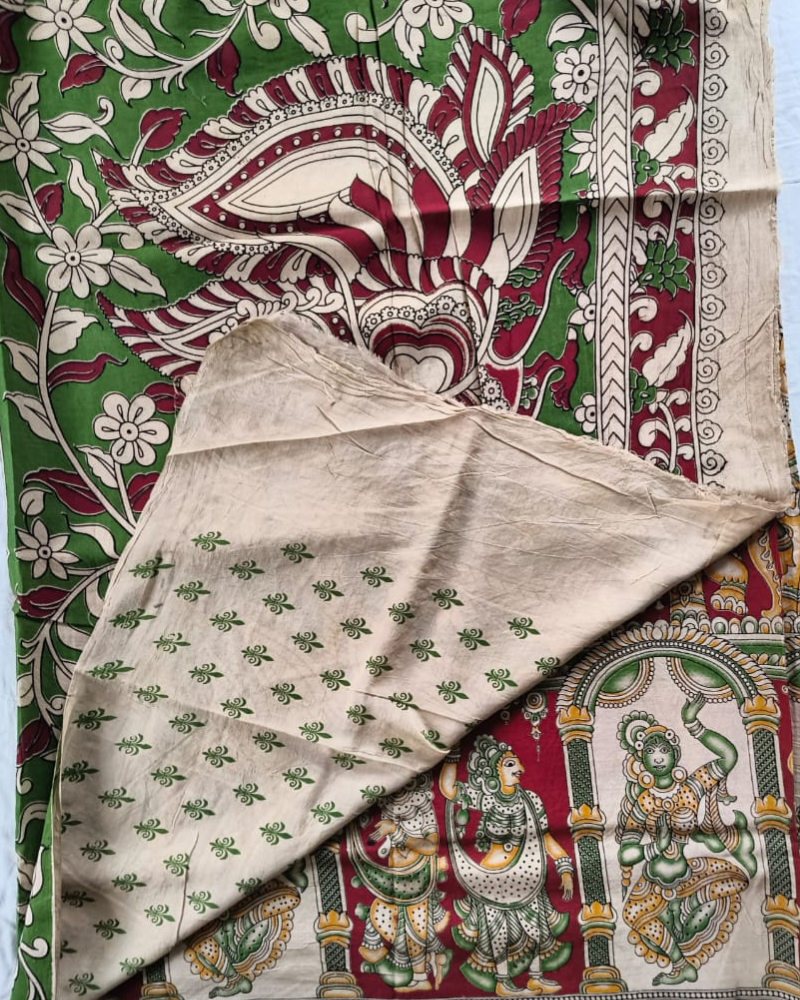 Red Kalamkari Chennur silk