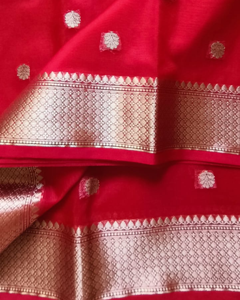 Red Banarasi Semi Organza