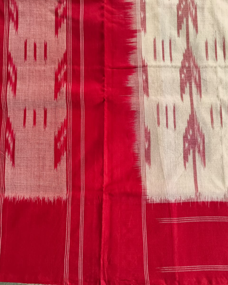 White Ikkat Handloom Cotton