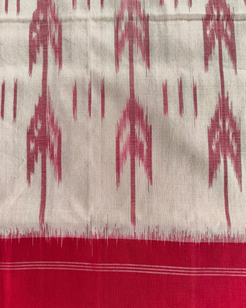 White Ikkat Handloom Cotton