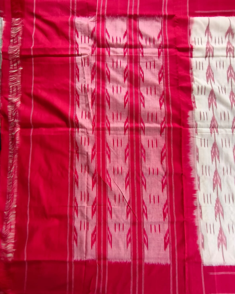 White Ikkat Handloom Cotton