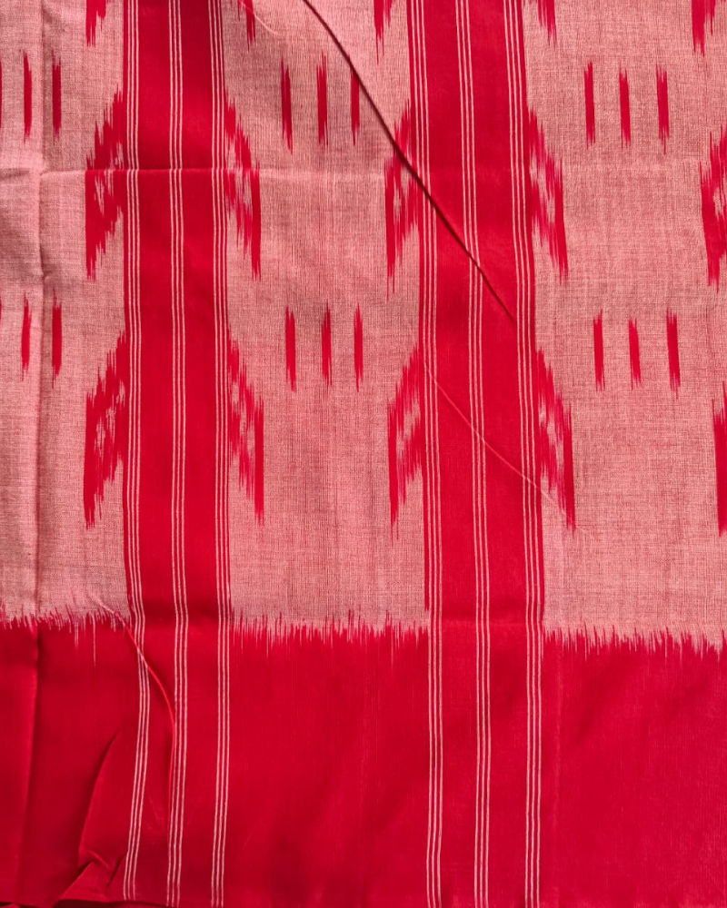 White Ikkat Handloom Cotton