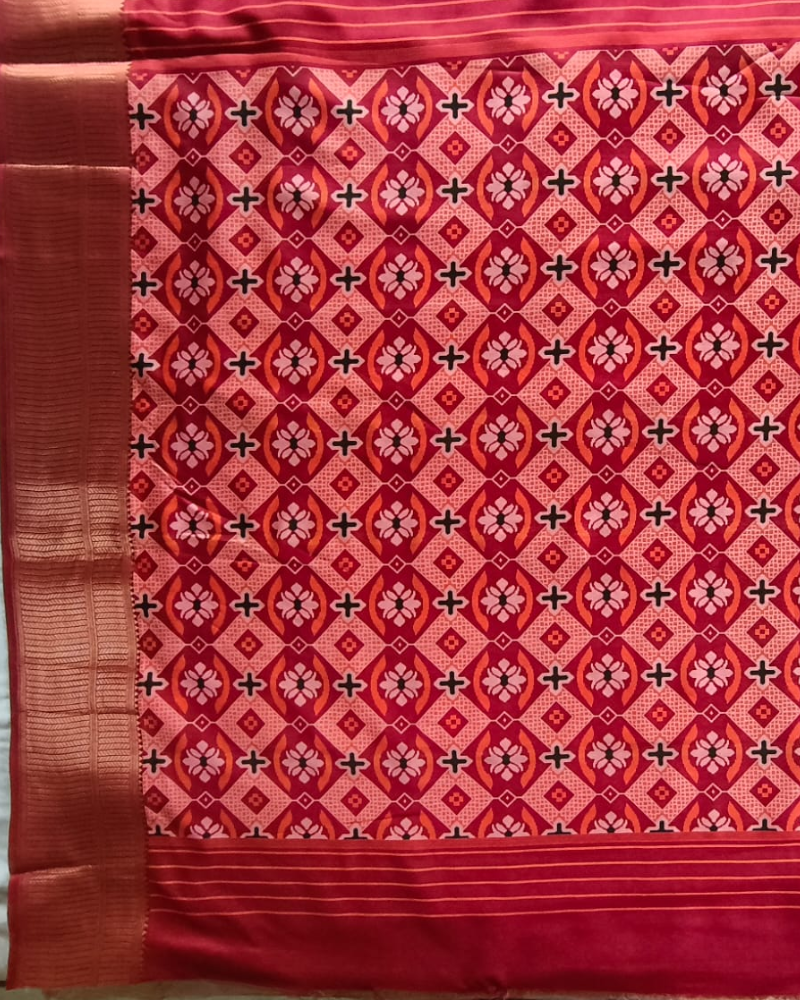 Yellow Patola Pattern Art silk Saree