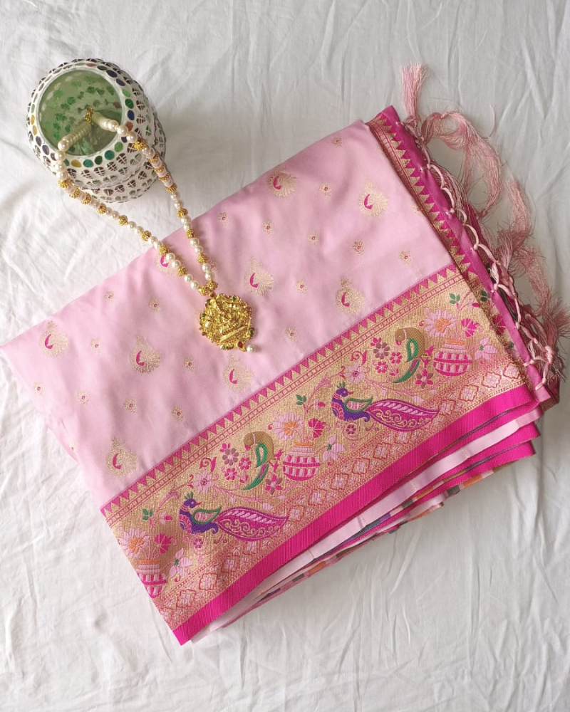 Baby Pink Soft silk saree