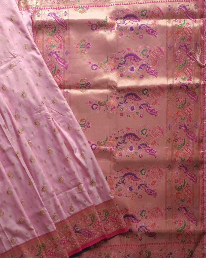 Baby Pink Art Silk saree