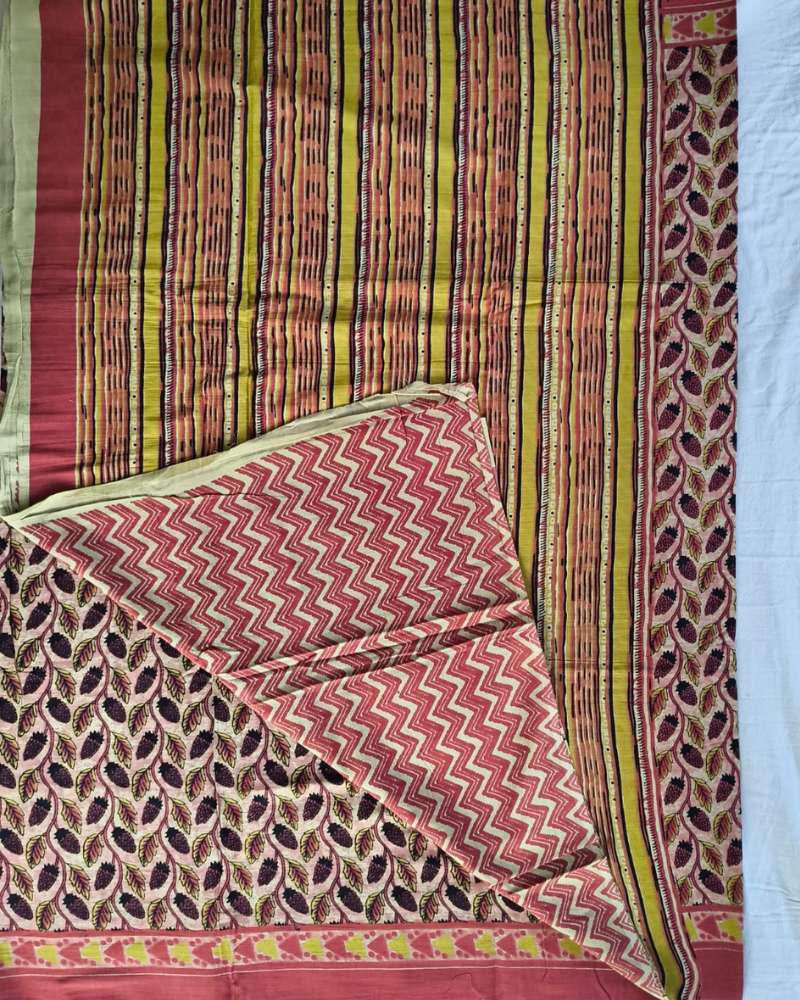 Light Red Bagru print Soft Cotton
