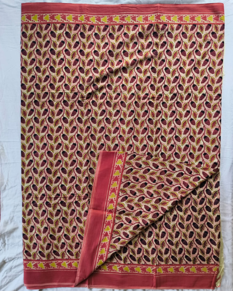 Light Red Bagru print Soft Cotton