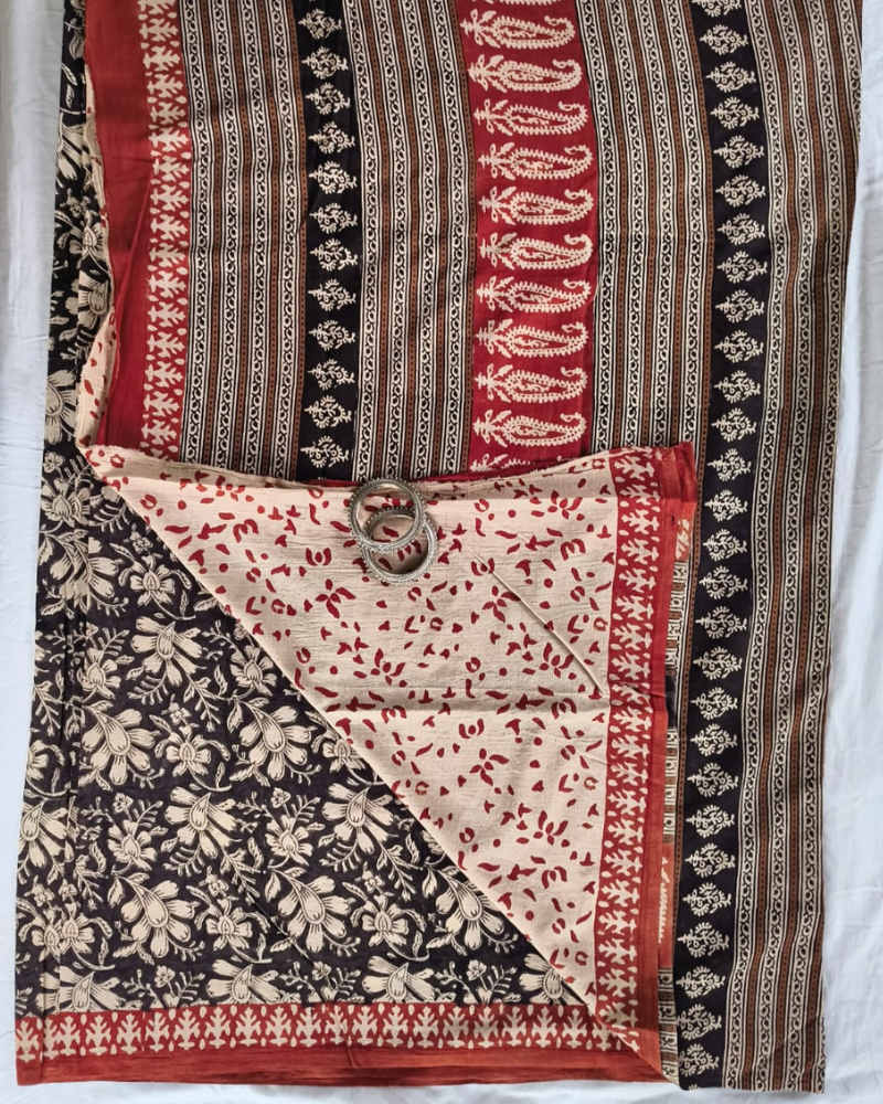 Black Bagru print Soft Cotton