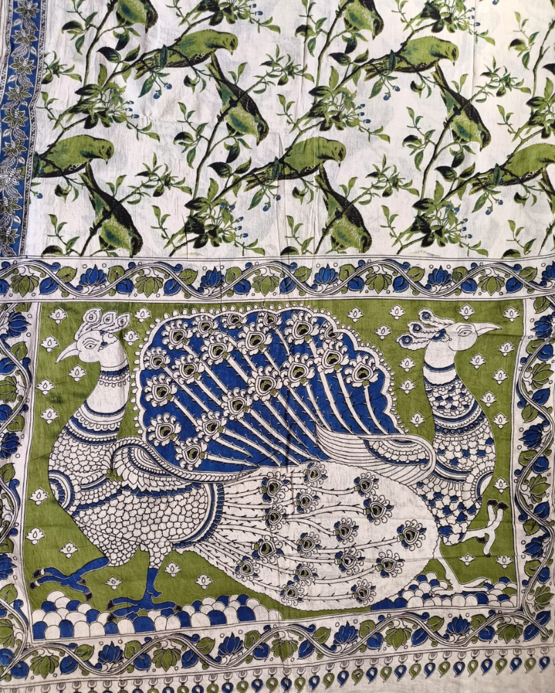 White & Green Mul Cotton