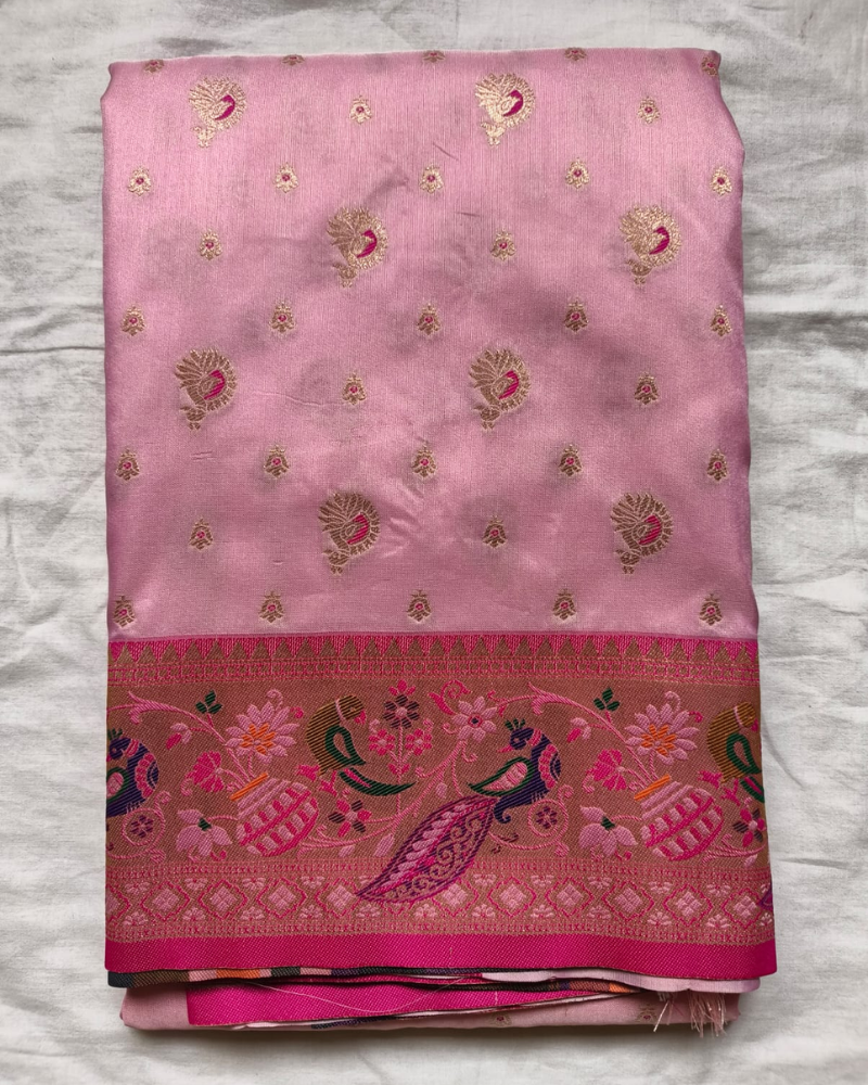 Baby Pink Art Silk saree