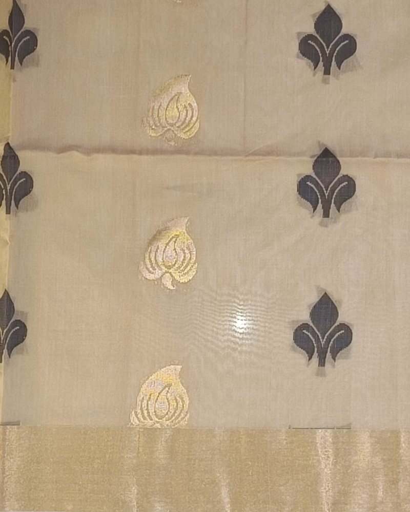 Beige Ellampilai Sico saree with big Butta