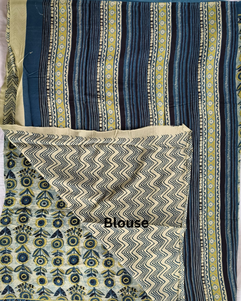 Muted Green Bagru print Soft Cotton