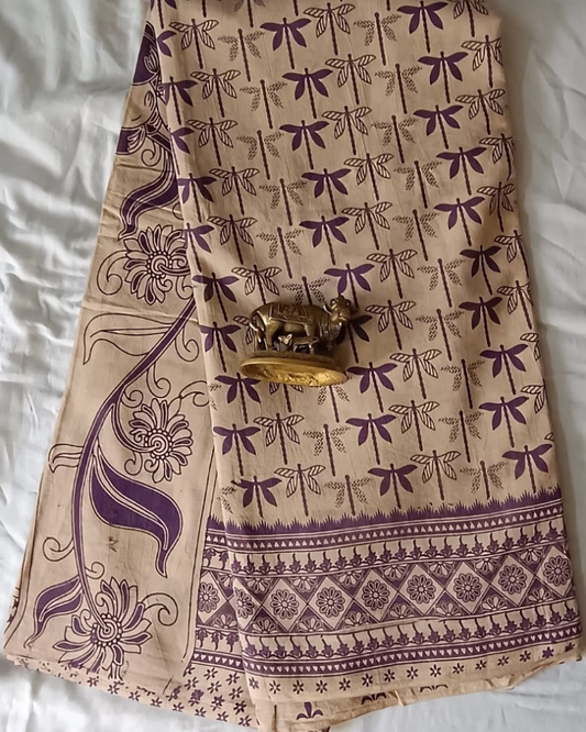 Violet  Mangalgiri Handloom Cotton Saree