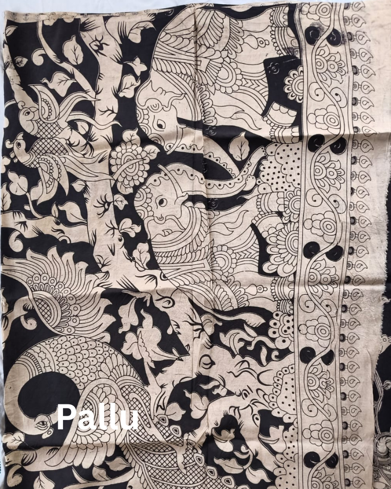 Black Kalamkari Chennur silk