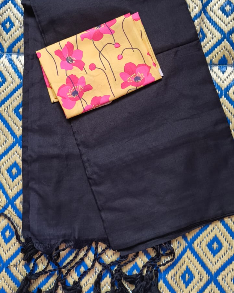 Black Handloom Khadi Cotton